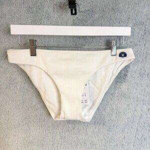 Hollister Swim Bikini Bottom White Ribbed Medium NWT